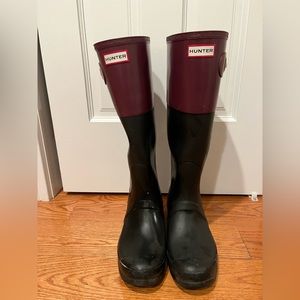 Purple/Black Colorblock Hunter Boots